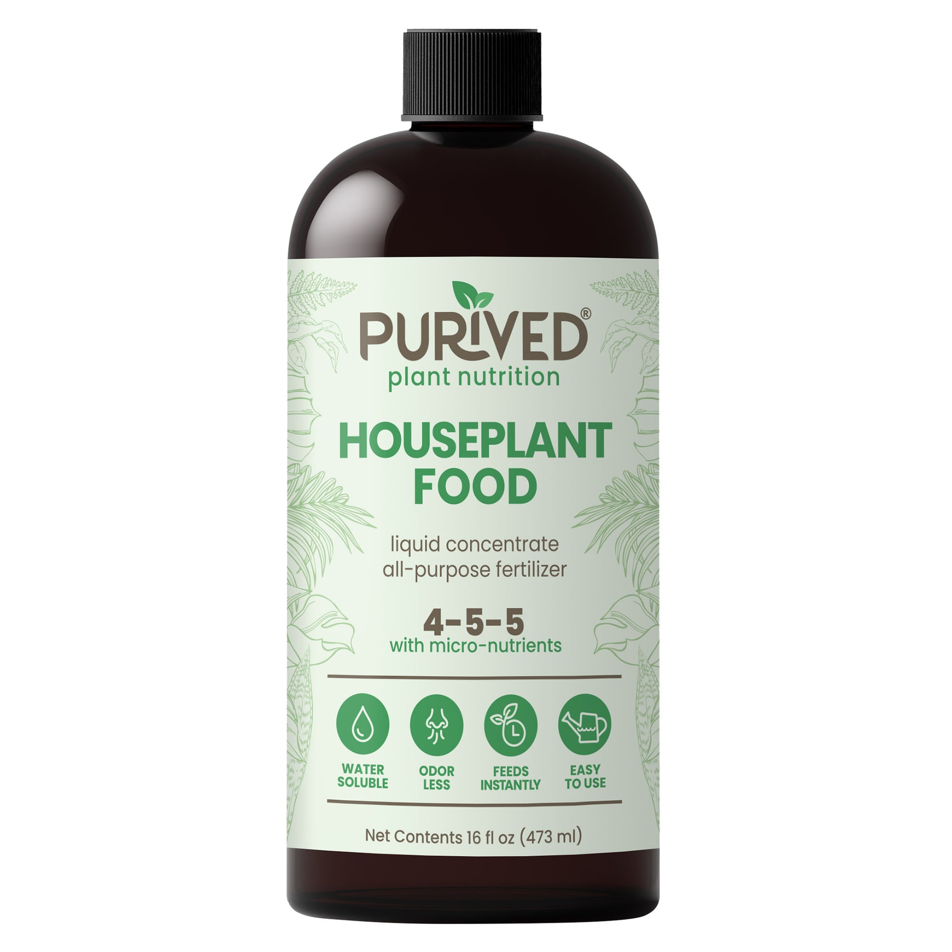 water soluble indoor plant fertilizer Purived 16oz All-Purpose Liquid HousePlant Fertilizer Makes 50 Gallons