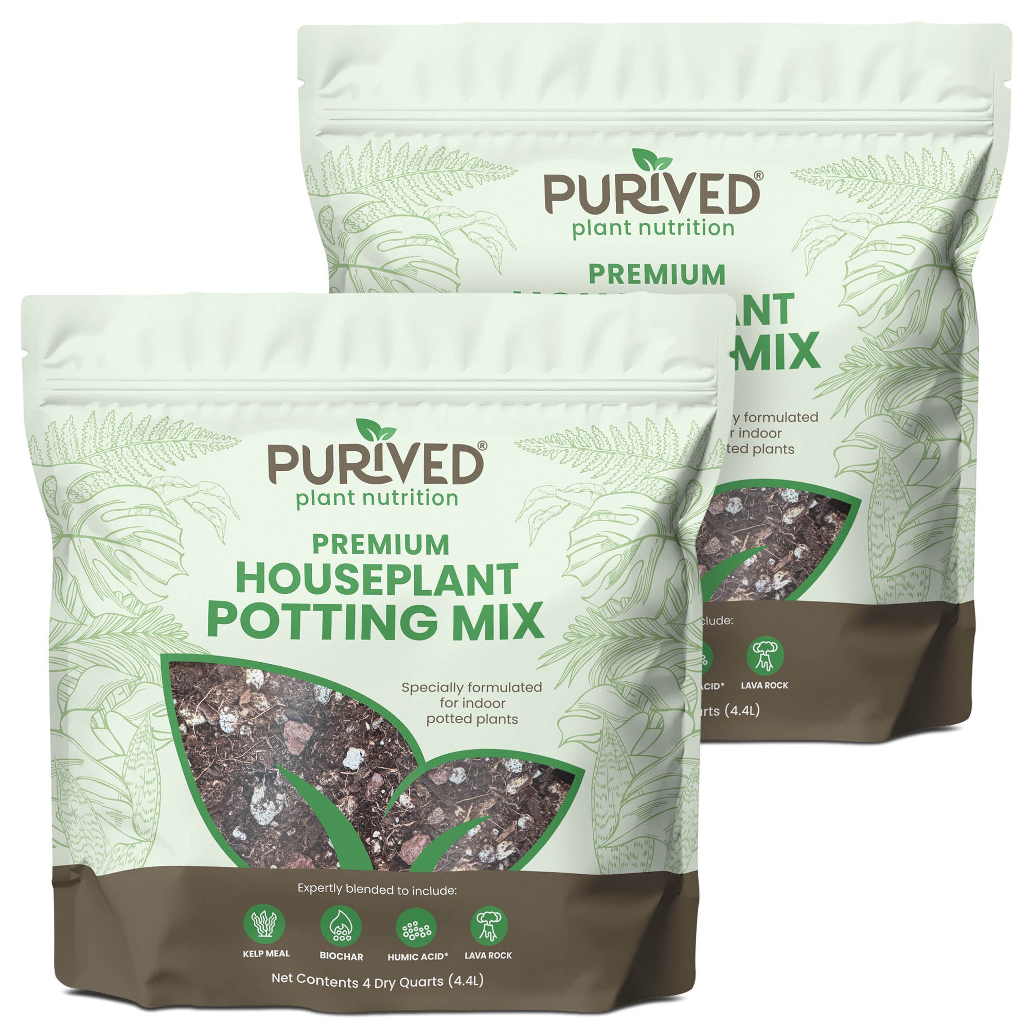 2 PACK - Purived Premium Houseplant Potting Mix