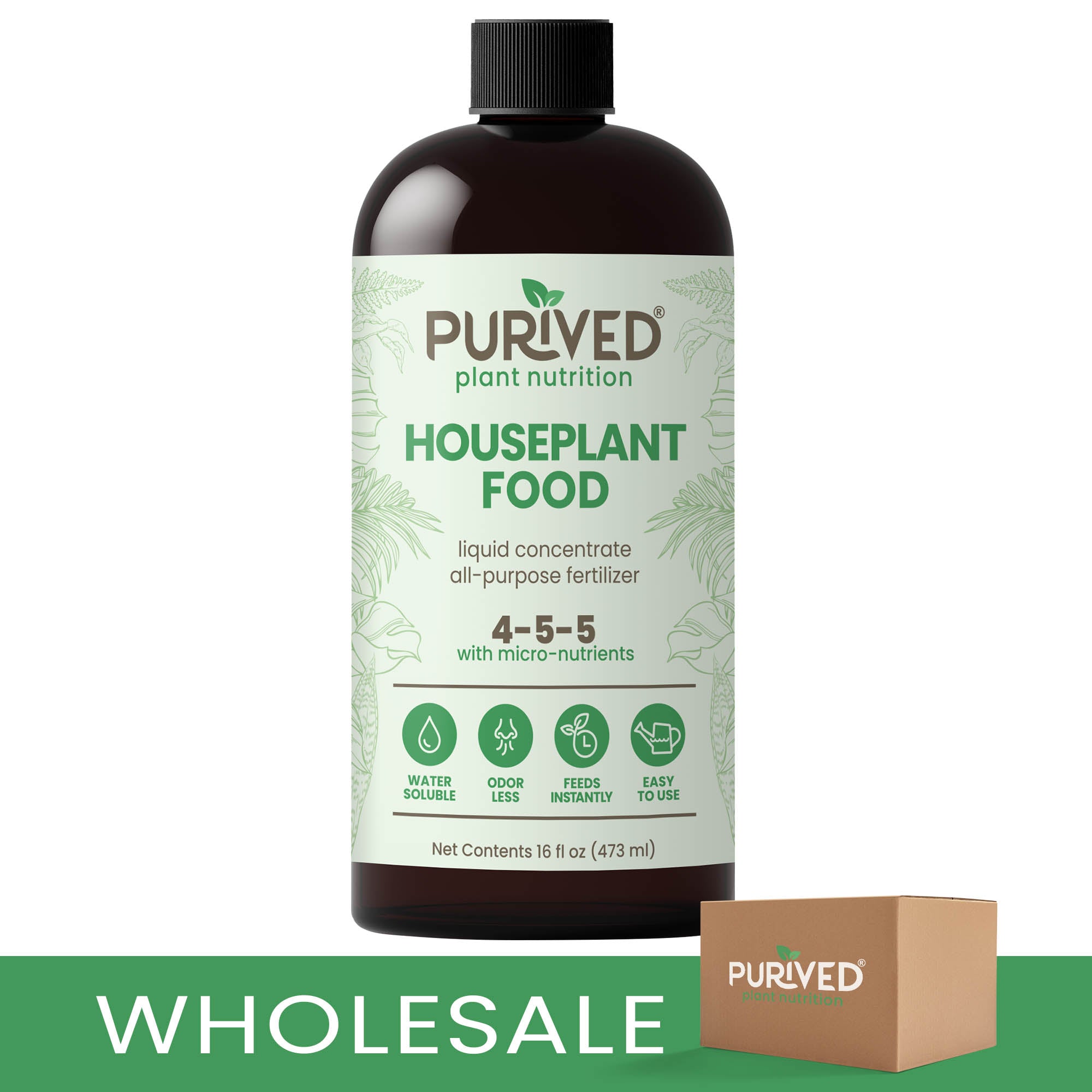 Purived Houseplant Food – 16 fl oz of Concentrated Houseplant Fertilizer